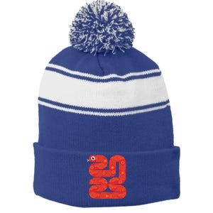 Lunar New Year 2025 Year Of The Snake Stripe Pom Pom Beanie