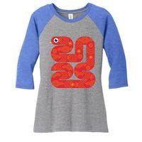 Lunar New Year 2025 Year Of The Snake Women's Tri-Blend 3/4-Sleeve Raglan Shirt