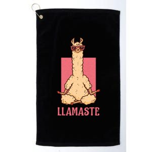 Llama Namaste Yoga Mom Chakra Workout Mothers Day Cool Gift Platinum Collection Golf Towel