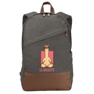 Llama Namaste Yoga Mom Chakra Workout Mothers Day Funny Gift Cotton Canvas Backpack