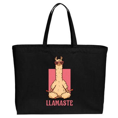 Llama Namaste Yoga Mom Chakra Workout Mothers Day Funny Gift Cotton Canvas Jumbo Tote