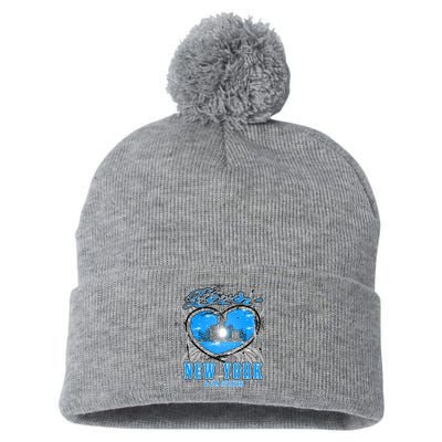 Loving New York Pom Pom 12in Knit Beanie