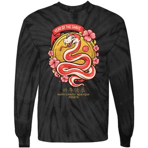 Lunar New Year Happy Chinese New Year Of The Snake 2025 Tie-Dye Long Sleeve Shirt