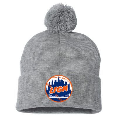 LFGM New York Baseball Pom Pom 12in Knit Beanie