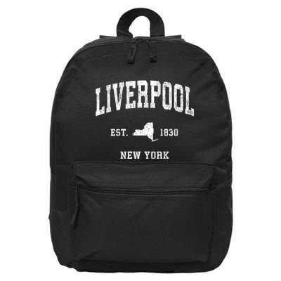 Liverpool New York Ny Vintage Athletic Sports 16 in Basic Backpack