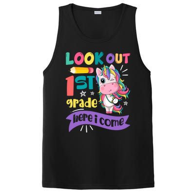 Look Out 1St Grade Here I Come Unicorn First Grade Gift PosiCharge Competitor Tank