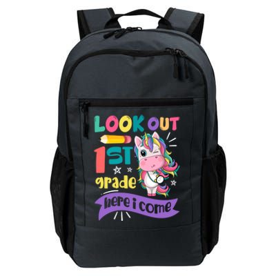 Look Out 1St Grade Here I Come Unicorn First Grade Gift Daily Commute Backpack