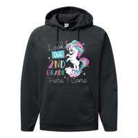 Look Out 2nd Grade Here I Come Unicorn Back To School Kids Performance Fleece Hoodie