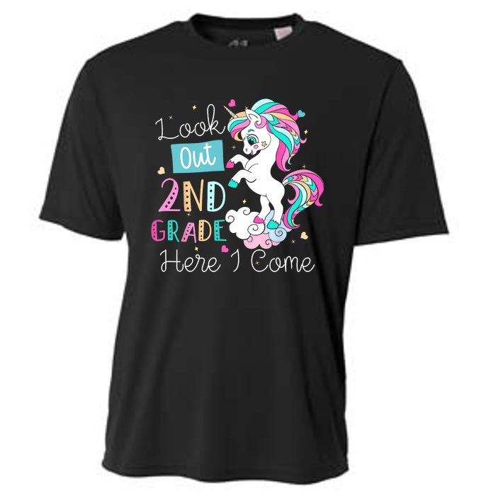 Look Out 2nd Grade Here I Come Unicorn Back To School Kids Cooling Performance Crew T-Shirt