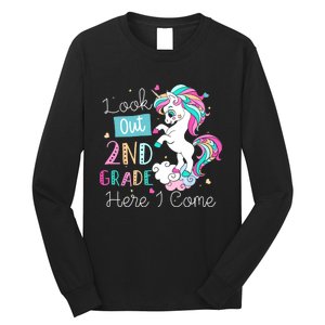 Look Out 2nd Grade Here I Come Unicorn Back To School Kids Long Sleeve Shirt