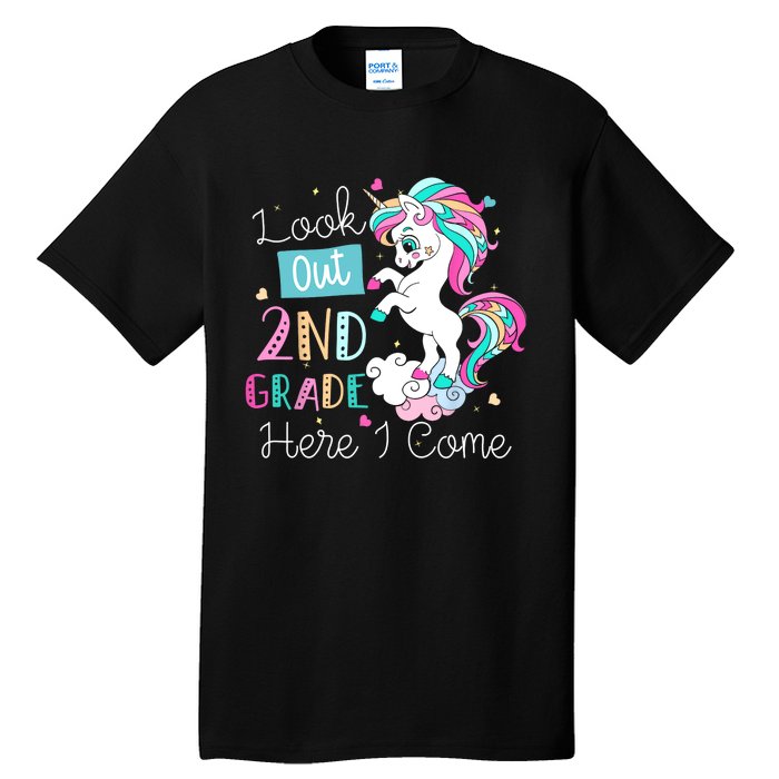 Look Out 2nd Grade Here I Come Unicorn Back To School Kids Tall T-Shirt