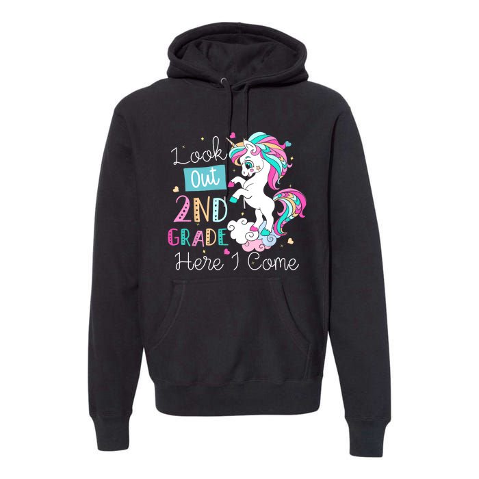 Look Out 2nd Grade Here I Come Unicorn Back To School Kids Premium Hoodie