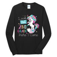 Look Out 2nd Grade Here I Come Unicorn Back To School Kids Tall Long Sleeve T-Shirt