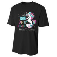 Look Out 2nd Grade Here I Come Unicorn Back To School Kids Performance Sprint T-Shirt