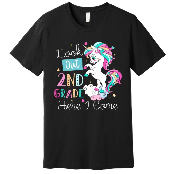 Look Out 2nd Grade Here I Come Unicorn Back To School Kids Premium T-Shirt