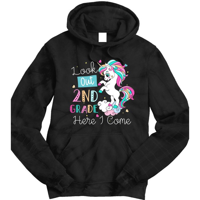 Look Out 2nd Grade Here I Come Unicorn Back To School Kids Tie Dye Hoodie