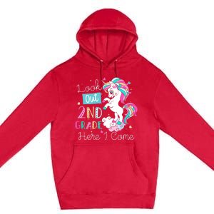 Look Out 2nd Grade Here I Come Unicorn Back To School Kids Premium Pullover Hoodie