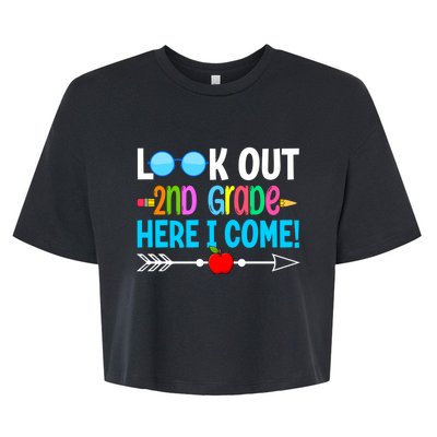 Look Out 2nd Grade Here I Come Back To School First Day Gift Bella+Canvas Jersey Crop Tee