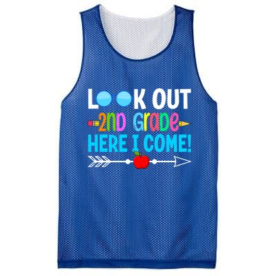 Look Out 2nd Grade Here I Come Back To School First Day Gift Mesh Reversible Basketball Jersey Tank