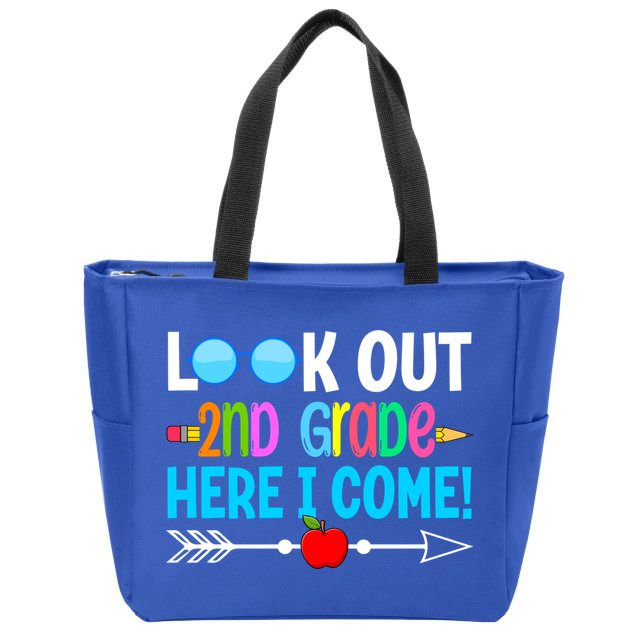 Look Out 2nd Grade Here I Come Back To School First Day Gift Zip Tote Bag