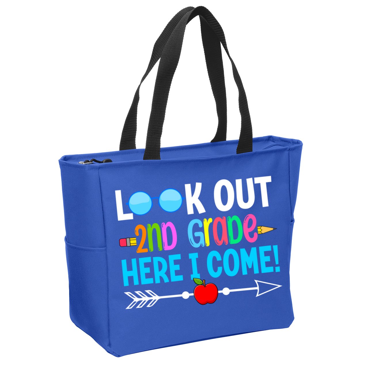 Look Out 2nd Grade Here I Come Back To School First Day Gift Zip Tote Bag