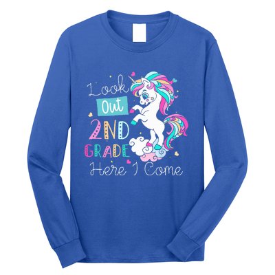 Look Out 2nd Grade Here I Come Unicorn Back To School Long Sleeve Shirt