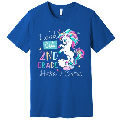 Look Out 2nd Grade Here I Come Unicorn Back To School Premium T-Shirt