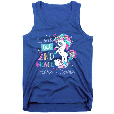 Look Out 2nd Grade Here I Come Unicorn Back To School Tank Top