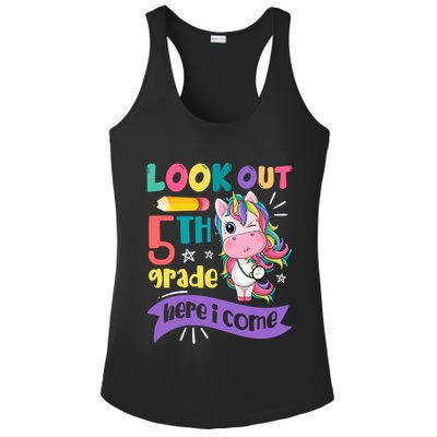 Look Out 5Th Grade Here I Come Unicorn Fifth Grade Great Gift Ladies PosiCharge Competitor Racerback Tank