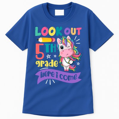 Look Out 5Th Grade Here I Come Unicorn Fifth Grade Great Gift Tall T-Shirt