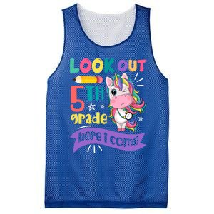 Look Out 5Th Grade Here I Come Unicorn Fifth Grade Great Gift Mesh Reversible Basketball Jersey Tank