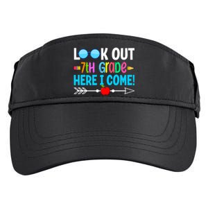 Look Out 7th Grade Here I Come Back To School First Day Gift Adult Drive Performance Visor