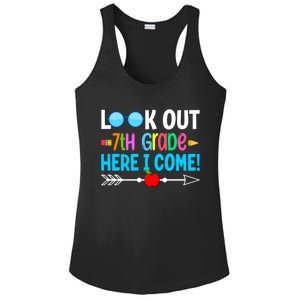 Look Out 7th Grade Here I Come Back To School First Day Gift Ladies PosiCharge Competitor Racerback Tank