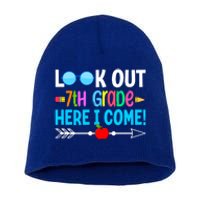 Look Out 7th Grade Here I Come Back To School First Day Gift Short Acrylic Beanie