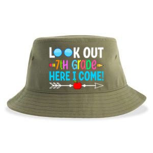 Look Out 7th Grade Here I Come Back To School First Day Gift Sustainable Bucket Hat