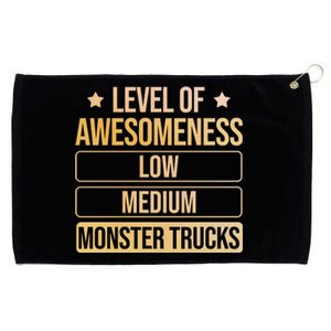 Level Of Awesoess Monster Trucks Monster Truck Gift Grommeted Golf Towel