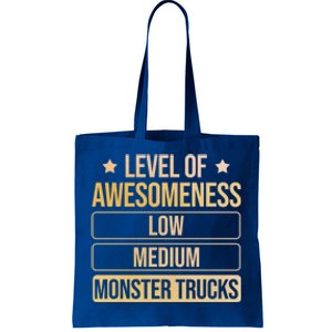 Level Of Awesoess Monster Trucks Monster Truck Gift Tote Bag