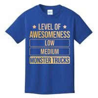 Level Of Awesoess Monster Trucks Monster Truck Gift Kids T-Shirt