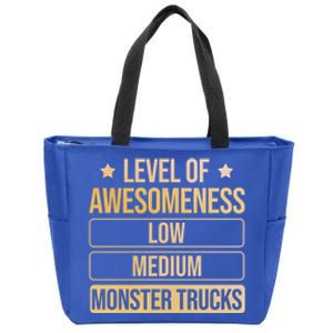 Level Of Awesoess Monster Trucks Monster Truck Gift Zip Tote Bag