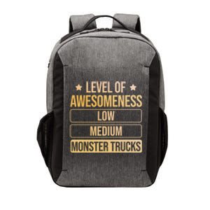 Level Of Awesoess Monster Trucks Monster Truck Gift Vector Backpack