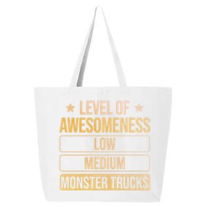 Level Of Awesoess Monster Trucks Monster Truck Gift 25L Jumbo Tote