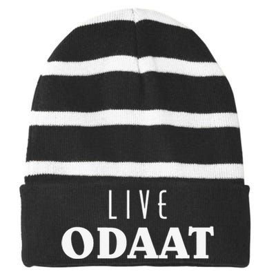 LIVE ODAAT Alcoholics AA Narcotics NA Anonymous Recovery Striped Beanie with Solid Band