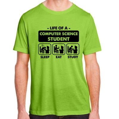 Life Of A Computer Science Student Sleep Eat Study Adult ChromaSoft Performance T-Shirt