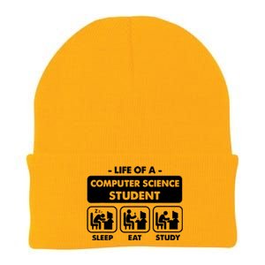 Life Of A Computer Science Student Sleep Eat Study Knit Cap Winter Beanie