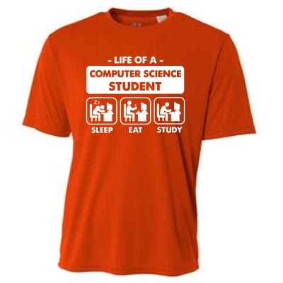 Life Of A Computer Science Student Sleep Eat Study Cooling Performance Crew T-Shirt