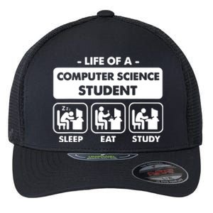 Life Of A Computer Science Student Sleep Eat Study Flexfit Unipanel Trucker Cap