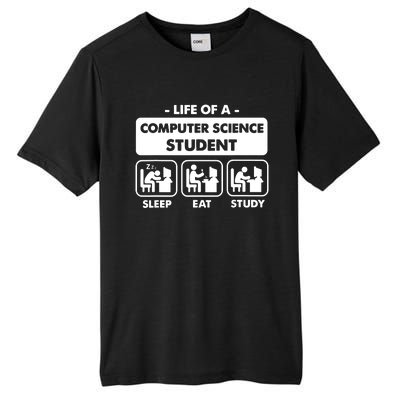 Life Of A Computer Science Student Sleep Eat Study Tall Fusion ChromaSoft Performance T-Shirt