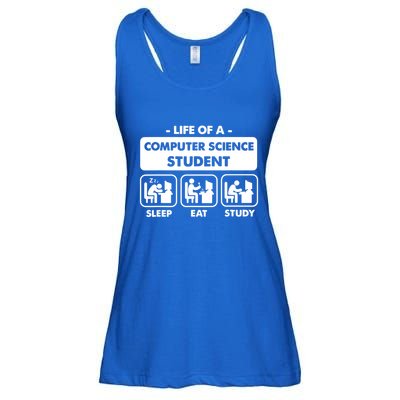 Life Of A Computer Science Student Sleep Eat Study Ladies Essential Flowy Tank