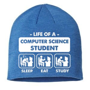 Life Of A Computer Science Student Sleep Eat Study Sustainable Beanie