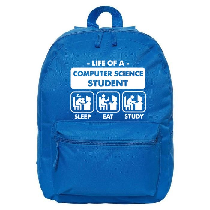 Life Of A Computer Science Student Sleep Eat Study 16 in Basic Backpack